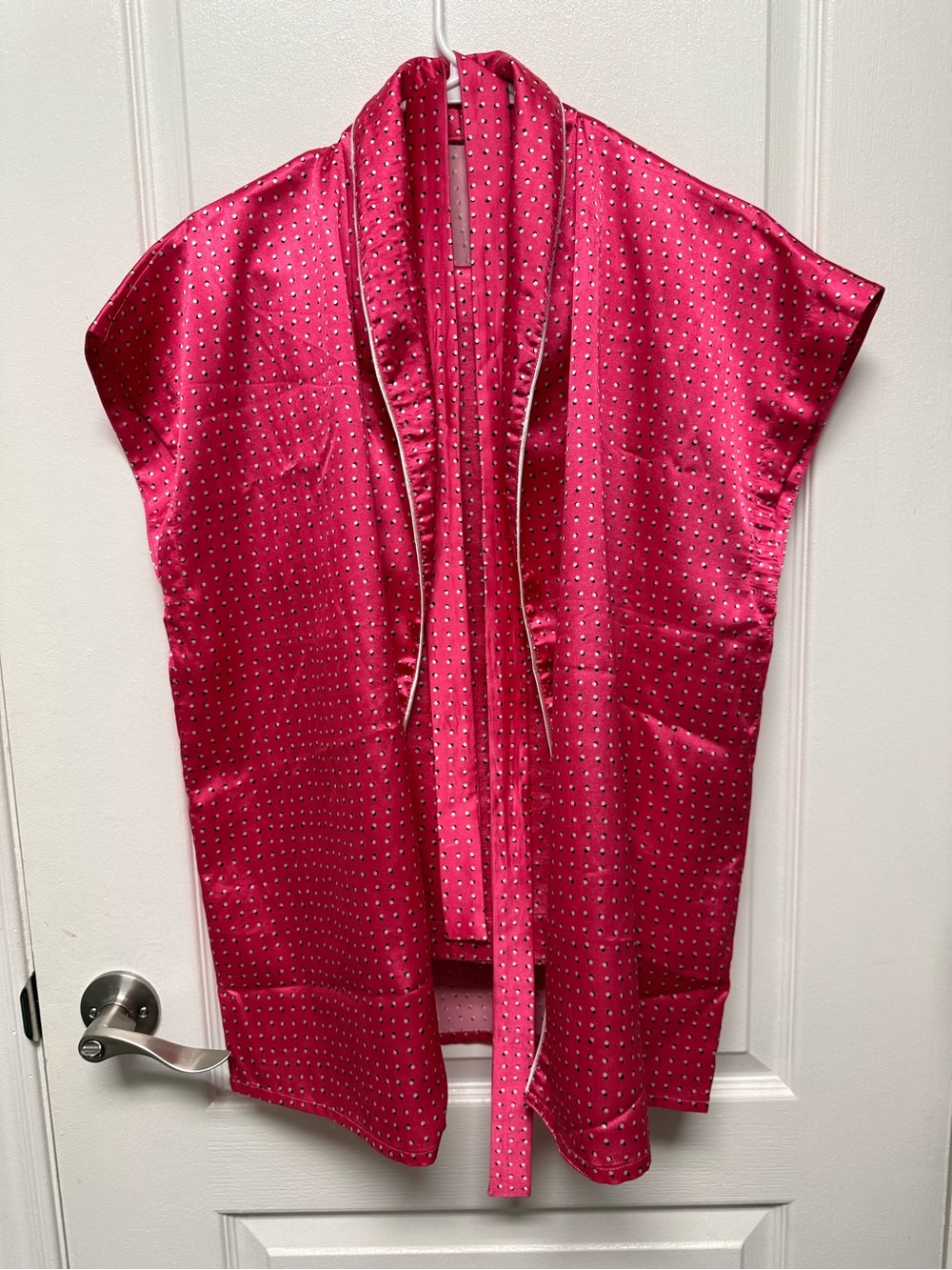 Pink Satin PJ Set - kimono style top